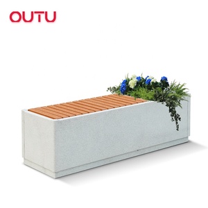 Macetas de <span class=keywords><strong>metal</strong></span> callejeras maceta caja exterior UES combinación macetas y Banco para área pública - Product Image 2