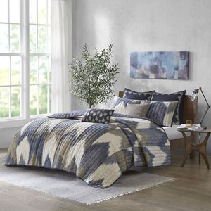 Juego de edredón de algodón con estampado floral geométrico DB, relleno de poliéster de 3 piezas para el hogar, boda, hotel u hospital - Product Image 1