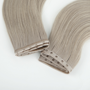 Extensiones de pelo de PU de trama plana de trama de seda LeShine de alta calidad virgen doble dibujado invisible agujero - Product Image 1