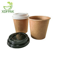 Gobelets à café jetables en papier kraft à paroi simple avec couvercles, plusieurs tailles, vente en gros et personnalisables