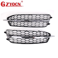 Grille avant en nid d'abeille + grille de protection des feux antibrouillard avec chrome pour Audi A6 C7 S-line 2012-2015 OE 4G0853651A 4G0807681D 4G0807682D