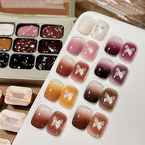 Vente en gros de vernis à ongles en gel UV 2025 à la française avec design dégradé de saturation élevée avec <span class=keywords><strong>effet</strong></span> de peinture à l'huile LED Nail Art Pat Sugar - Product Image 2