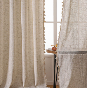Cortinas de Lino <span class=keywords><strong>para</strong></span> Dormitorio o Sala de Estar, Súper Suaves, Filtrantes de Luz, Estilo Rústico Campestre, Semi Transparentes, con Ojales - Product Image 5
