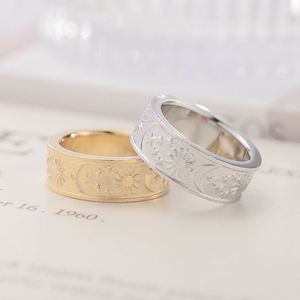316L 8MM Stainless Steel Titanium Moon Star Sun Vintage <b>Rings</b> Men Women <b>Couple</b> Gift Jewelry Bague Party <b>Ring</b> - Product Image 3