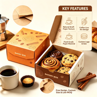 Boîte à biscuits personnalisée en papier avec fenêtre, emballage pour boulangerie, pour biscuits, pâtisseries