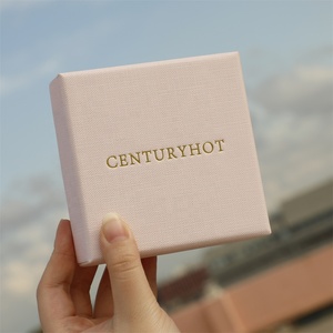 PUPPYSEW Wholesale 9*9cm Lid <strong>Box</strong> <strong>White</strong> Paper Cardboard <strong>Jewelry</strong> <strong>Box</strong> With Foam Inside Necklace Ring Earring <strong>Box</strong> With logo - Product Image 4