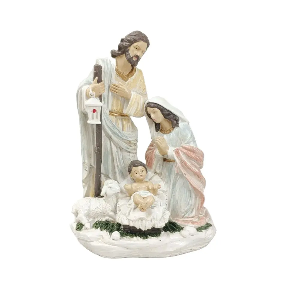 Ensemble de sculptures religieux en résine, 6 pièces, pour bébés, jésus et marie