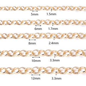 Chaîne Rolo en aluminium plaqué or 18 carats de 5 yards/rouleau pour la fabrication de bijoux DIY - Hypoallergénique et durable - Product Image 4