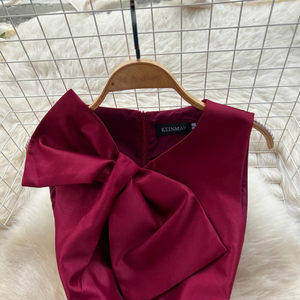 Robe <span class=keywords><strong>de</strong></span> soirée élégante sans manches à nœud français avec taille lacée pour <span class=keywords><strong>femme</strong></span>, coupe évasée trapèze, idéale pour les bals et événements formels - Product Image 6