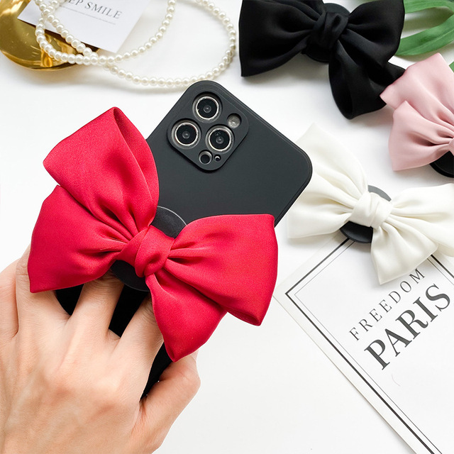 Bow Phone Accessories Adhesive Portable Desk Cell Phone Stand Custom Lazy Foldable Flexible Mobile Phone Holders Stand