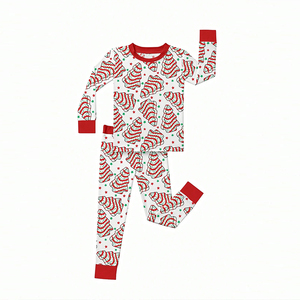 Pyjamas de Noël en bambou biologique pour enfants, pyjamas personnalisés pour enfants, ensemble de pyjamas en jersey pour enfants, vêtements durables pour enfants - Product Image 3