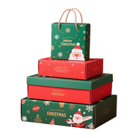 Boîte en carton de Noël personnalisée avec logo réutilisable, résistante, haut de gamme, en carton blanc, design flocon de neige givré, impression quadrichromie
