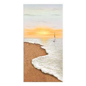 Pintura al óleo pintada a mano, paisaje al amanecer con textura 3D, arte de pared para entrada, sala de estar, mural decorativo - Product Image 5