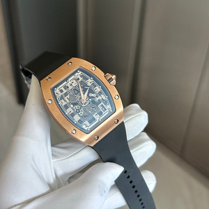 Reloj Mecánico Automático de Lujo Estilo RM, Ultrafino, Esqueleto, en Oro Rosa, para Hombre, con Correa de Goma en Forma de Barril, Resistente al Agua, Deportivo - Product Image 2