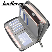 Dompet Pria Vintage Kasual Kanvas dengan Resleting, Panjang, RFID, Multi-Kartu, Clutch Terbuka, Bahan Poliester