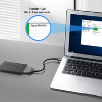 Disco Duro Móvil G-karve TIPO-C a SATA de 2.5 Pulgadas con Carcasa de Aleación de Aluminio USB Electrónico