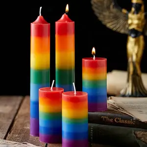 Bougies de couleur pour chakras à base de plantes avec bougies d'aromathérapie Bougie vente en gros