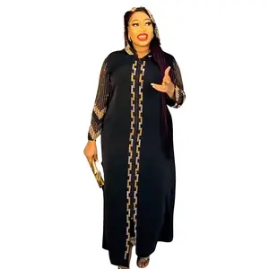 मुस्लिम वसंत महिलाओं के कपड़े स्टाइलिश पूर्ण फीता बुबू, गेयन अबाया काफ्टन