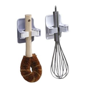 Broom and Mop Gripper Sturd Broom Holder Wall Mount Broom Gripper Holds Self Adhesive No Drilling Dustpan Hanger for Home - Product Image 4
