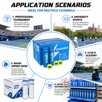 Balle de tennis ODEA Odil Tennis Passion certifiée ITF, durable, haute élasticité, résistante aux chocs, pression d'air 90 mm 40 g