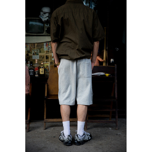 Wholesale Men's Summer Loose Fit Sweat <strong>Shorts</strong> <strong>Grey</strong> Plus Size Casual Knitted Athletic Pants Trendy Urban Style Black - Product Image 6