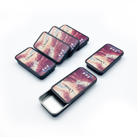 Boîte en métal rectangulaire avec couvercle coulissant et ouverture facile pour bonbons, chocolats, baumes solides d'aromathérapie, rangement, recyclable, personnalisable