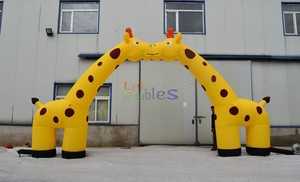 Arche gonflable personnalisée en forme <span class=keywords><strong>de</strong></span> <span class=keywords><strong>girafe</strong></span>, animal <span class=keywords><strong>de</strong></span> dessin animé, portail d'entrée gonflable pour l'ouverture d'un zoo ou une décoration d'événement - Product Image 6