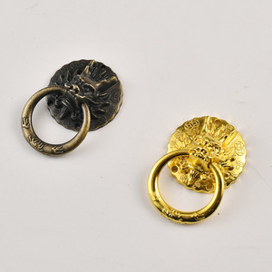 Chinese Style Lion Head Drawer Pull Zinc Alloy Antique Bronze Gold Ring Handle Furniture Hardware Accessory - Product Image 4