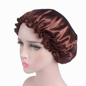 Bonnet de nuit en satin de soie réglable, grande taille, pour la douche, soin des cheveux, pour femmes, avec logo personnalisé, vente en gros, sans MOQ, échantillon gratuit - Product Image 4