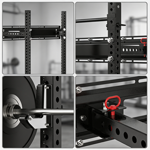 <span class=keywords><strong>Banco</strong></span> de pesas multifuncional para hombre, equipo de fitness plegable montado en la pared para el hogar, con estructura para sentadillas con barra tipo gantry - Product Image 4