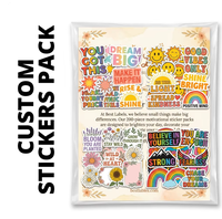 Paquete de Pegatinas Personalizadas al por Mayor con Logotipo de Marca, Diseño Motivacional de Dibujos Animados, Adhesivas, Resistentes al Agua, de Vinilo PVC, Troqueladas, para Venta al por Menor