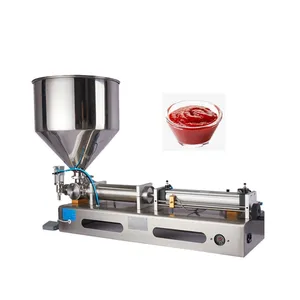 Semi automatic liquid beverage cream filler machine plastic cup/aluminum can/glass bottle food paste yoghurt filling machine
