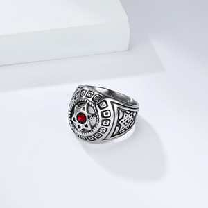 Men's <b>Titanium</b> Steel <b>Ring</b> Star Pattern Hollow Pave Setting White Diamond Geometric Design Fashion Jewelry Gift - Product Image 2