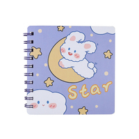 Cuaderno de bolsillo en espiral para chica, libreta pequeña kawaii respetuosa con el medio ambiente, bonita cubierta en blanco