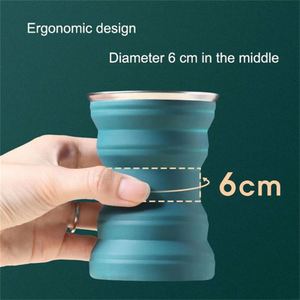 Tasses à café pliables en silicone résistantes à la chaleur pour le camping avec couvercle - Product Image 5