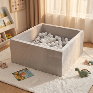 <span class=keywords><strong>Piscine</strong></span> à balles carrée intérieure écologique avec rembourrage en mousse à mémoire de forme pour bébé, aire de jeux douce - Product Image 1