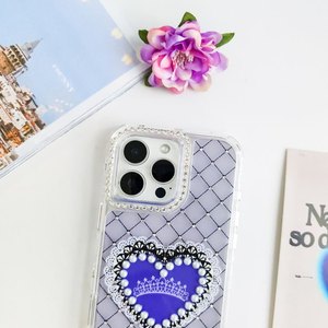 <strong>Mirror</strong> Diamond Love Glitter New Heart Luxury Bling Makeup Tpu Suitable Electroplated Up Pearl Design Gradient Mobile Phone <strong>Case</strong> - Product Image 3