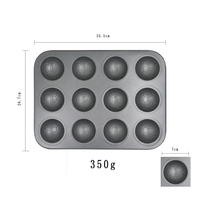 Não-stick de Alumínio 12 Cups Padaria Muffin Pan