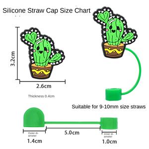 En gros, capuchon anti-poussière décoratif en silicone de 10 mm, motif dessin animé chapeau de paille, pour cactus décoratif et accessoires de bar détachables - Product Image 3