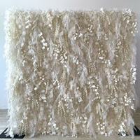 W-B026 Meilleure vente Mur de fleurs artificielles en soie 3D Pampasgrass pour la décoration de mariage et de fête