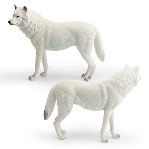 Modellino di Lupo Marrone e Bianco in PVC, Giocattolo Educativo per Bambini, Ornamento Animale per Età 4-6 Anni - Product Image 2