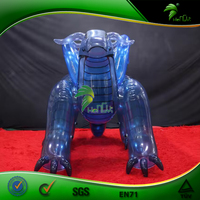 Hongyi joue le dragon bleu gonflable clair, jouets gonflables d'équitation