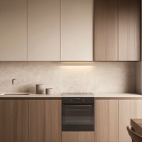 Meubles de cuisine de qualité supérieure Senger Custom Factory, design moderne minimaliste, placage bois PET mélamine.