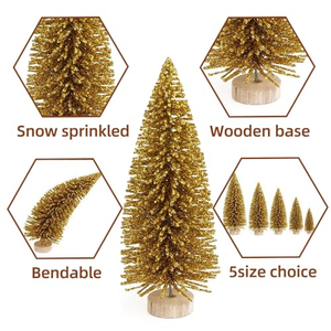 Fournitures de décoration de Noël, décoration de la maison, fête de Noël, arbre en sisal, petit arbre de Noël, mini arbres de Noël artisanaux - Product Image 2