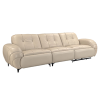 Ensemble de canapés modulaires modernes rembourrés avec fonction inclinable électrique, en cuir de luxe minimaliste, canapé sectionnel 3 places en éponge pour l'école et la maison