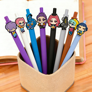 Stylo à bille rétractable <span class=keywords><strong>en</strong></span> <span class=keywords><strong>gros</strong></span>, mignon, couleur crème macaron, avec breloques PVC 2D, encre noire fluide 1,0 mm, pour fournitures scolaires et de <span class=keywords><strong>bureau</strong></span> - Product Image 2