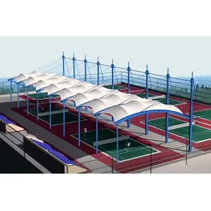 Professional PVDF material outdoor padel court covers stadium membrane structure awning roof for sports centers