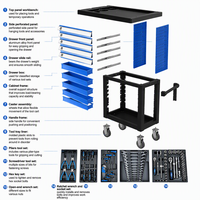 Armoire à outils RT TOOL à 6 tiroirs, 47*70*89cm, chariot à outils en métal sur roulettes pour l'entretien en usine, avec outils