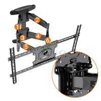 Fournisseur chaud Vision Tilt Swivel Pull Down Tv Mount Support De Télévision Télévision Stand Charge 50kg Grande Taille Support Mural
