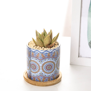 Mini macetas de cerámica con diseño de flor de Mandala, macetas de cerámica para suculentas, novedad - Product Image 4